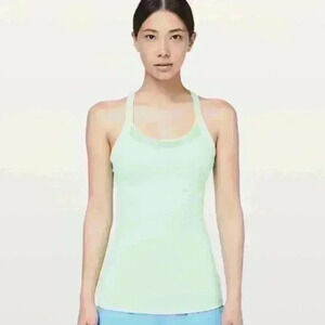 Lululemon Citra Lime Green Rally Your Heart Tank Built In Bra Tank Top Size